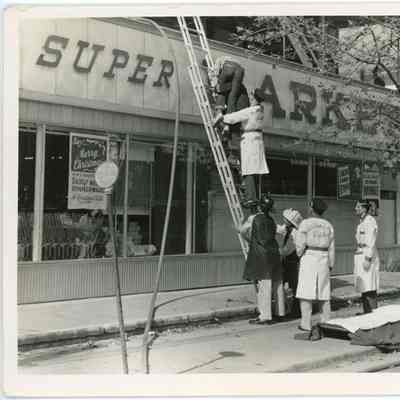 Red Hook Fire Department rescue above Empire Super Market