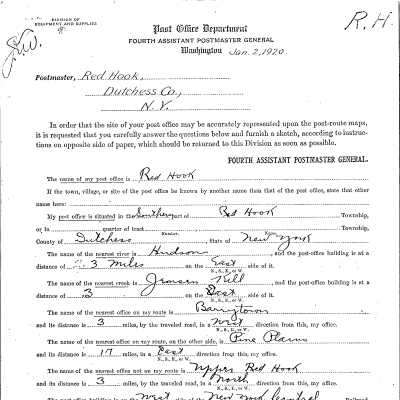Red Hook Post Office Topographical Information Form