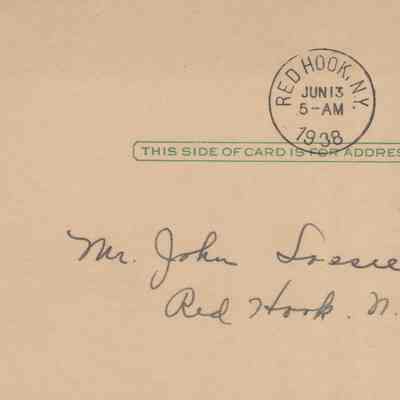 Postcard addressed to John Losee, 1938