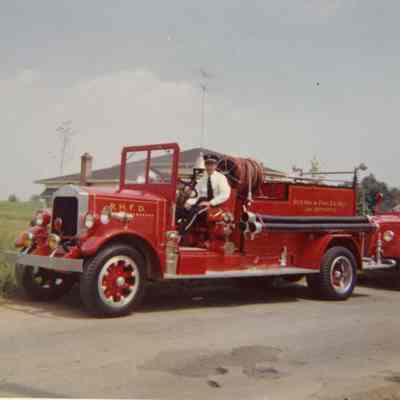 Red Hook Fireman in Fire Truck