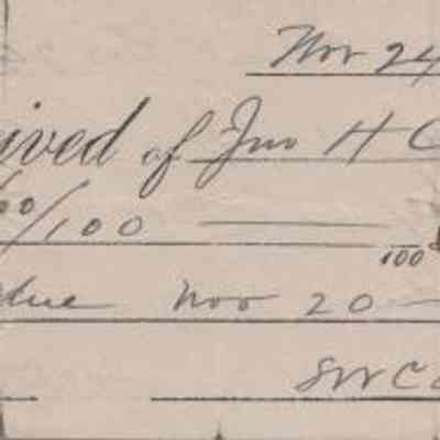 Receipt from John H. Coon, 1900
