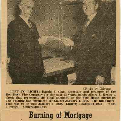 Red Hook Fire Dept. Mortgage Burning Article