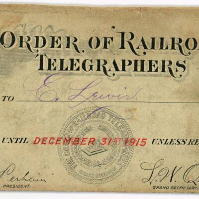 Railroad Telegrapher Card, E.H. Lewis