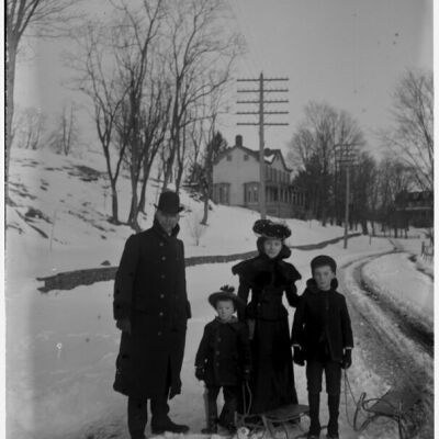 Losee group standing in the snow