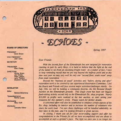 FOE Newsletter Echoes, Spring 1997