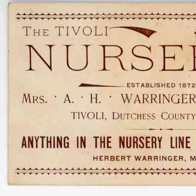The Tivoli Nurseries Business Card