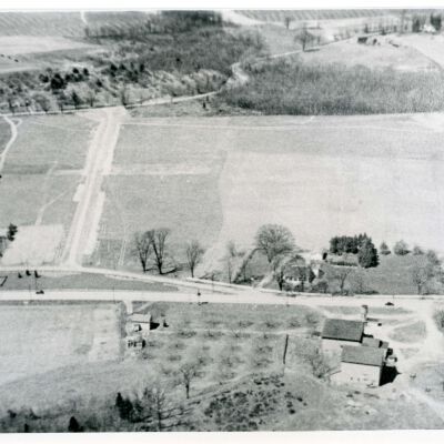 Aerial view, North Broadway and Park Avenue