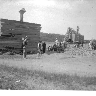 Men with stone crusher