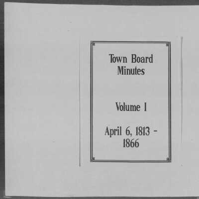 Vol. I of Town of Red Hook Board Minutes