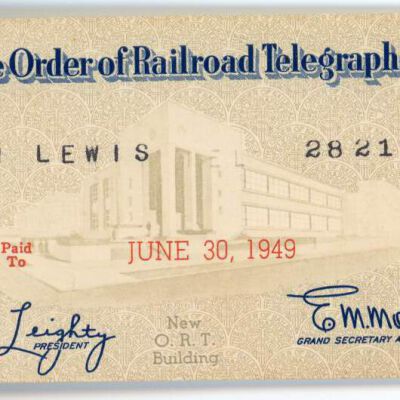 Railroad Telegrapher Card, E.H. Lewis