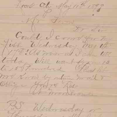 Henry Feroe Letter, May 1899
