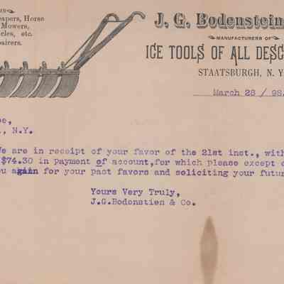 J. H. Feroe Receipt, 1898