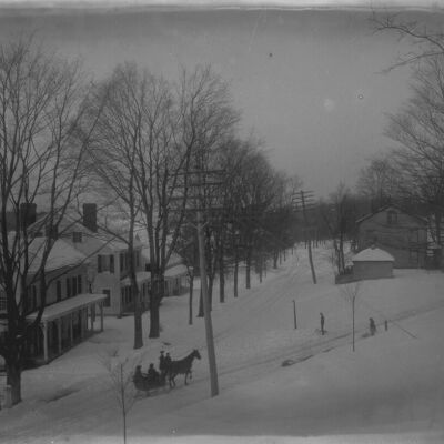 Village Green in the snow, c 1904