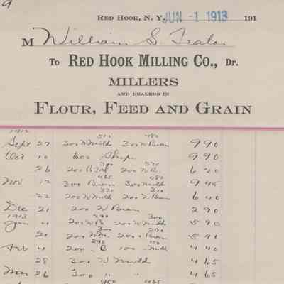 Red Hook Milling Company Teator Receipt 1913 and Envelope 1926