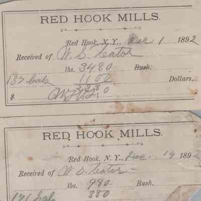 Red Hook Mills, Receipts, 1892 & 1902
