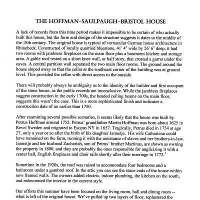 Hoffman-Saulpaugh-Bristol House tour script