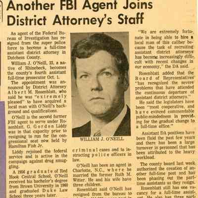 Articles about Bill O'Neill's Dutchess County Assistant District Attorney career