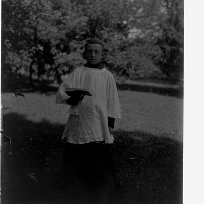Boy in choir dress, Roy Kerley?