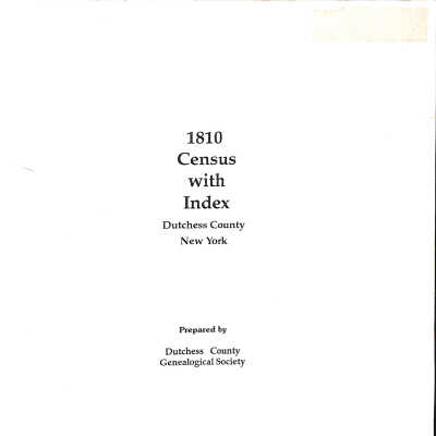 1810 census with index, Dutchess County, New York