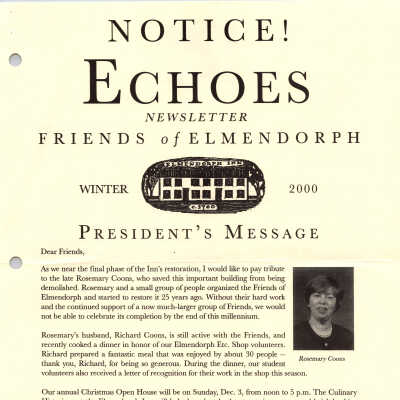 Elmendorph Echoes, Winter 2000