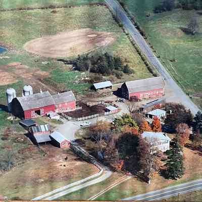 Aerial view of Irving Fraleigh Farm, 1998