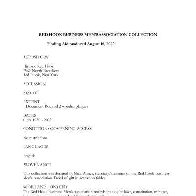 Red Hook Business Men's Association Papers - Finding Aid