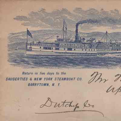 Saugerties & New York Steamboat Co. Envelope 1898