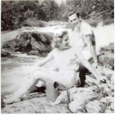 Sue & Bill in the early days by the brook