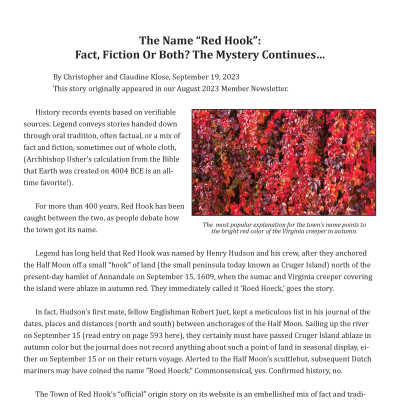 Blog Post: The Name “Red Hook”: Fact, Fiction Or Both? The Mystery Continues…