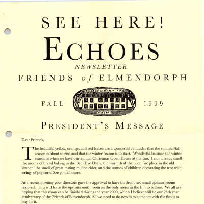 Elmendorph Echoes, Summer 1999