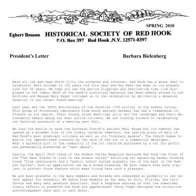 2010(2) Spring - EBHS Newsletter