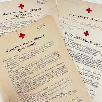 Red Cross Knitting Instruction Sheets