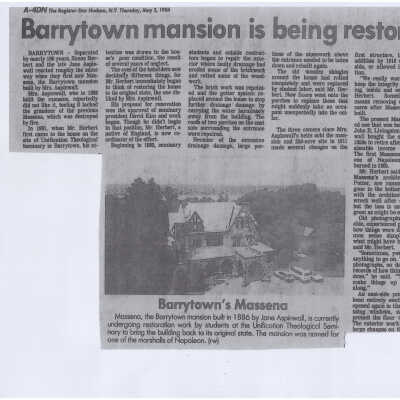 Massena Restoration Article -1984