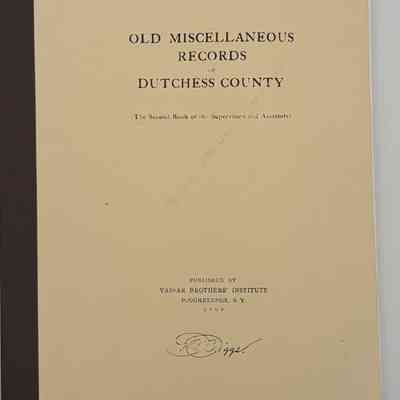 Old Miscellaneous Records of Dutchess County