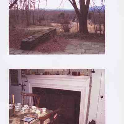 An exterior and interior photo of the Petrus Hoffman house