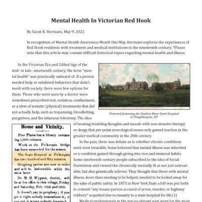 Blog Post: Mental Health In Victorian Red Hook