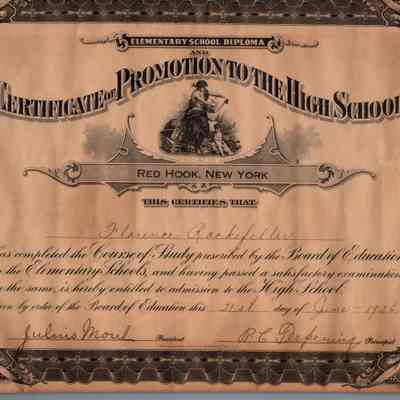 Elementary School Diploma, Florence Rockefeller, 1926