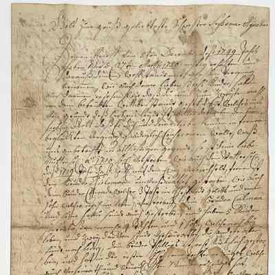 18th century handwritten document, dated March 28, 1750. Susannah Agnes Hoffman