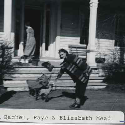 Elizabeth "Beth" Mead with baby buggy and lamb