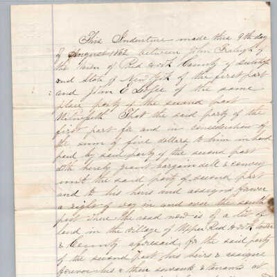 Deed, John Fraleigh & John E. Losee (right of way) 1862