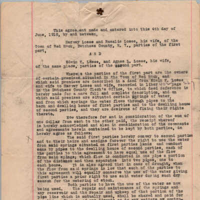Deed, Harvey Losee & Rosalie Losee to Edwin K. Losee & Agnes L. Losee (right of way), 1918