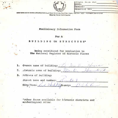 Martin-Cookingham House Application for National Register