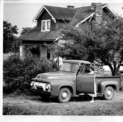 Olive Teator Inspecting New Truck