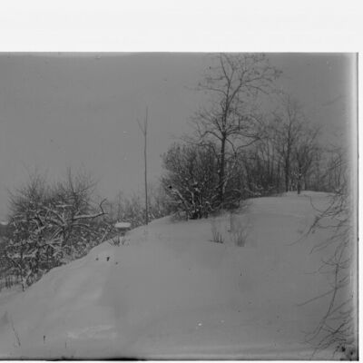 View of snowy hill from Mooney House