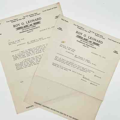 Letter and Bill for Painting the Village Water Tower - 1942