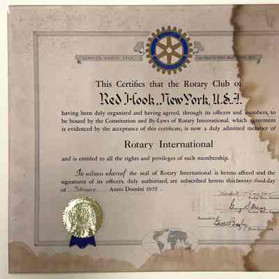 Rotary Club certificate, 1955