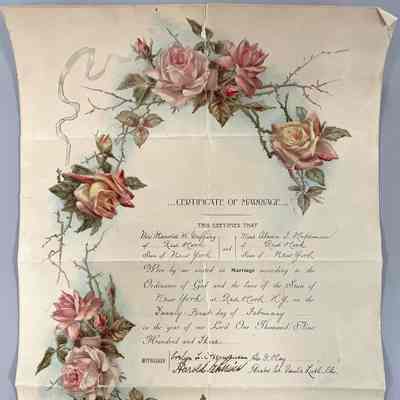 1903 Harold W. Griffing & Alma I. Hapeman Marriage Certificate