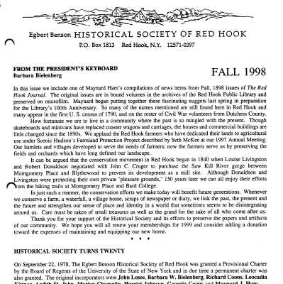 1998(4) Fall - EBHS Newsletter