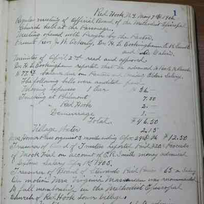 Methodist Church Minute Book, 1906-1921