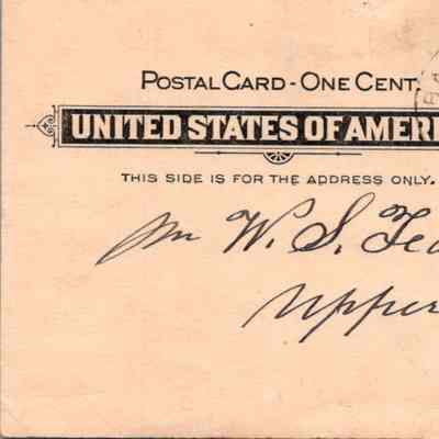 Post Card to W. S. Teator from I. Snyder, 1900
